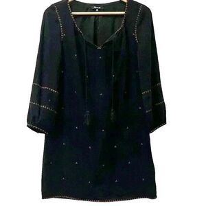 Madewell Womens Black Midi Dress Size XXS
